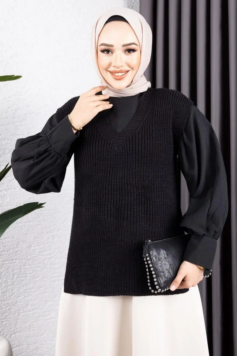 Triko Süveter Siyah-detail