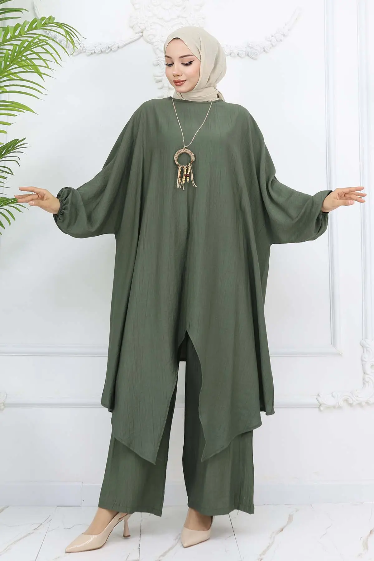 Uzun Tunikli Salaş İkili Takım Haki 4765-detail