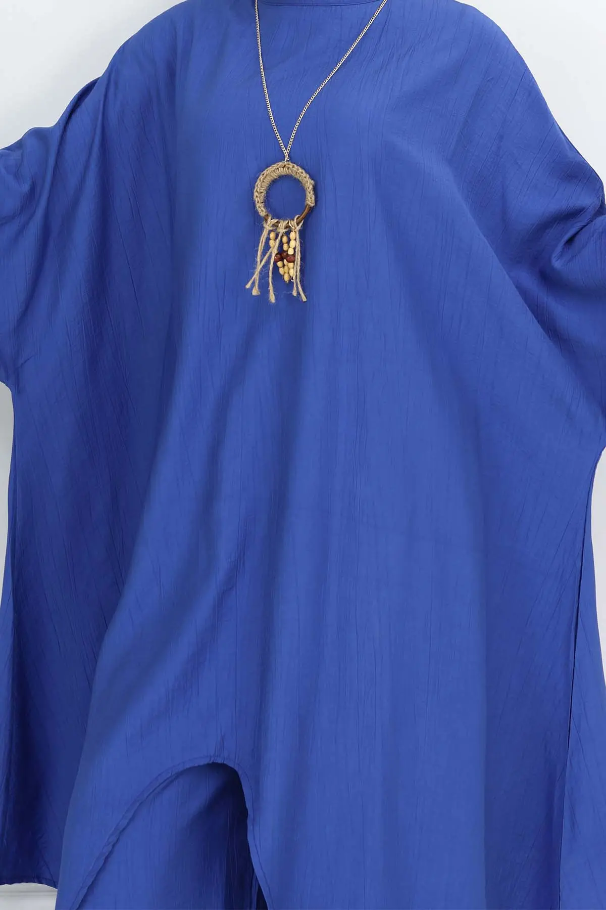 Uzun Tunikli Salaş İkili Takım Saks Mavisi 4765-detail