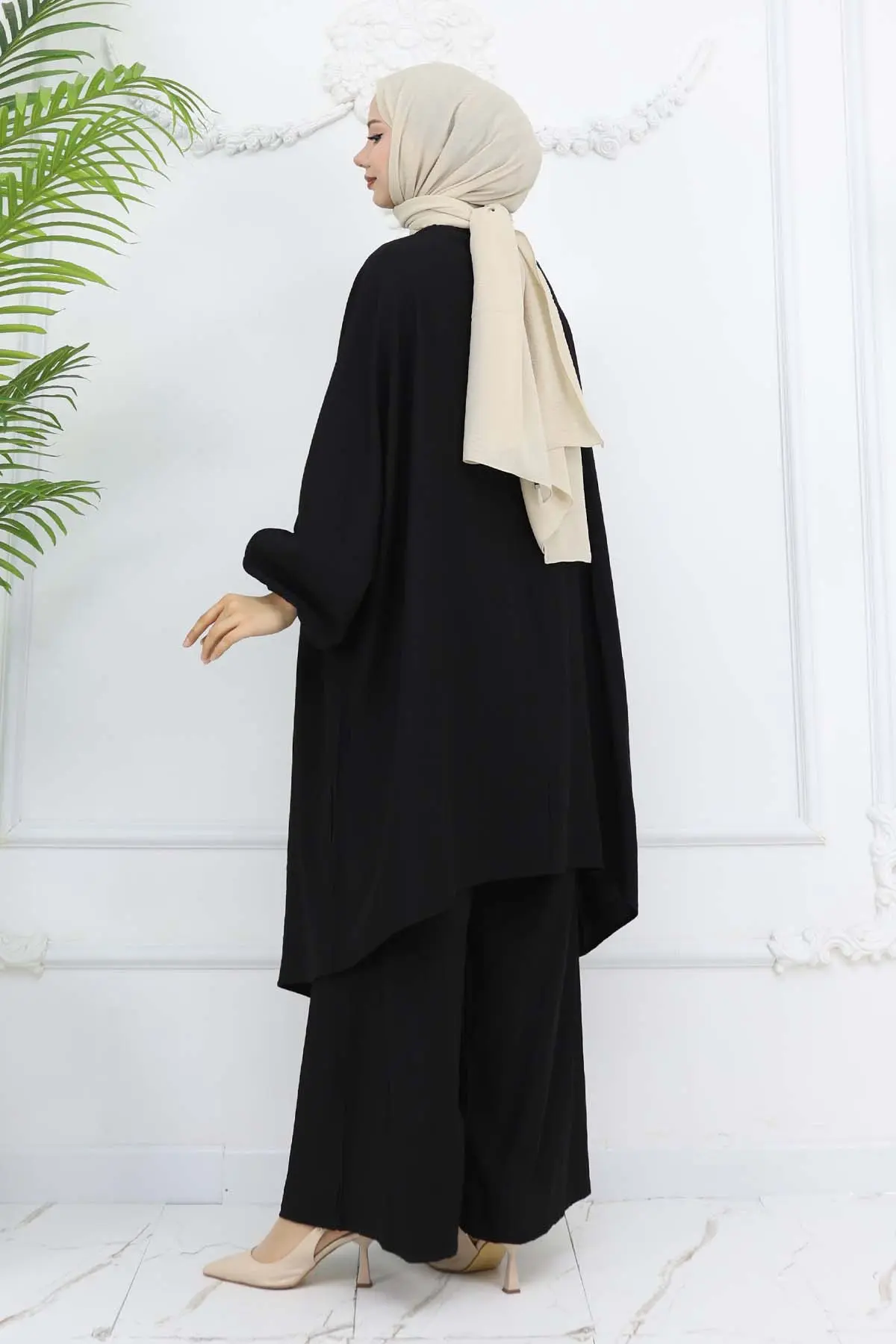 Uzun Tunikli Salaş İkili Takım Siyah 4765-detail