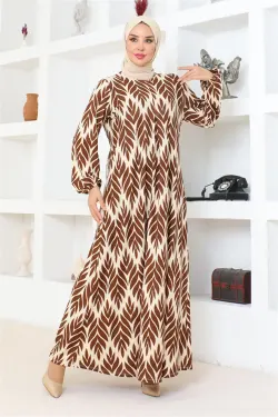 Vera A Pleated Patterned Dress