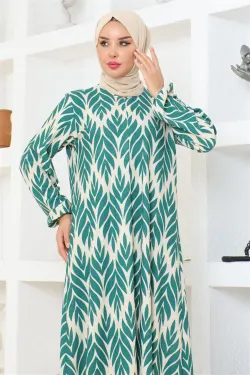 Vera A Pleated Patterned Dress
