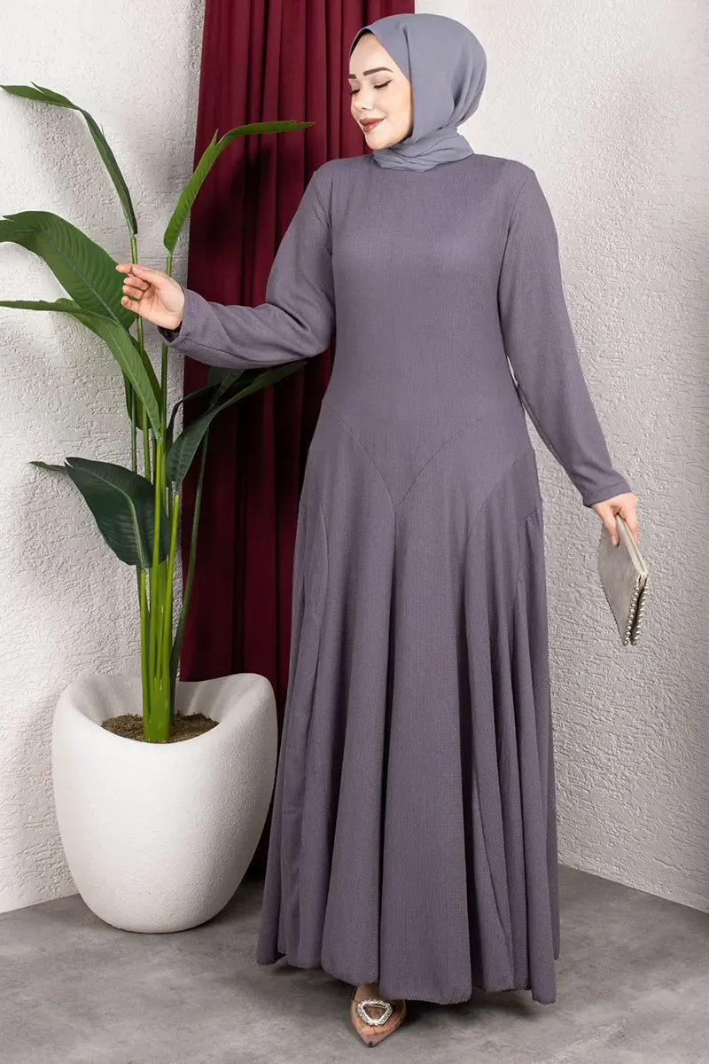 Volan Detaylı Bürümcük Elbise-detail