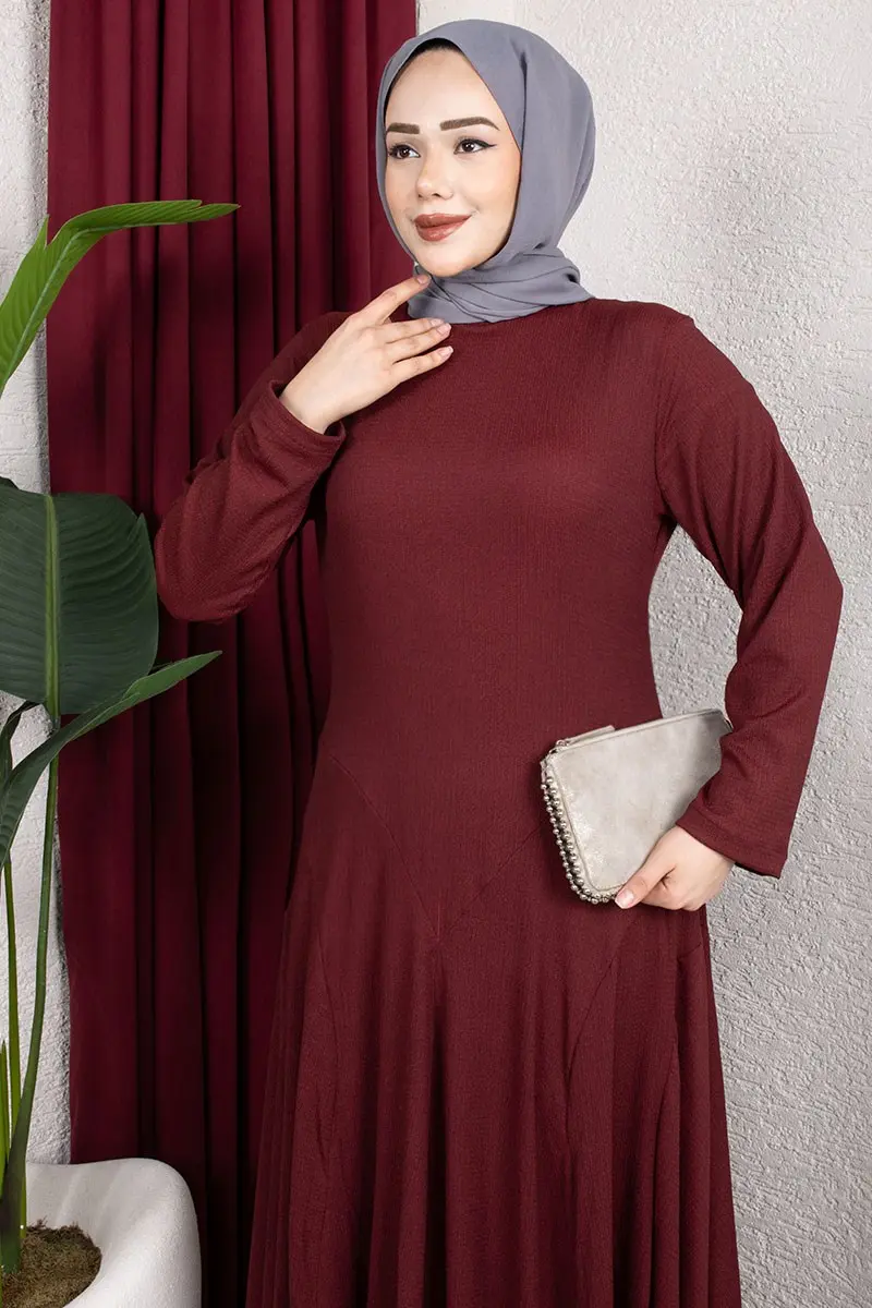 Volan Detaylı Bürümcük Elbise-detail