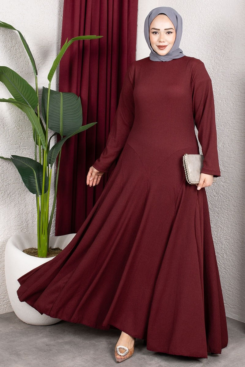 Volan Detaylı Bürümcük Elbise