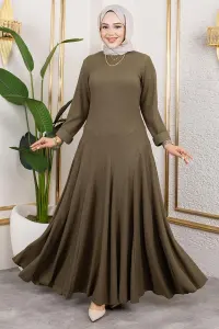 Volan Detaylı Bürümcük Elbise