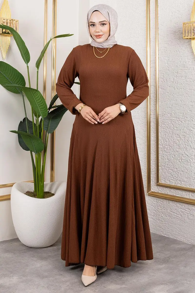 Volan Detaylı Bürümcük Elbise-detail