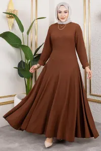 Volan Detaylı Bürümcük Elbise