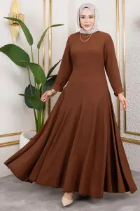 Volan Detaylı Bürümcük Elbise