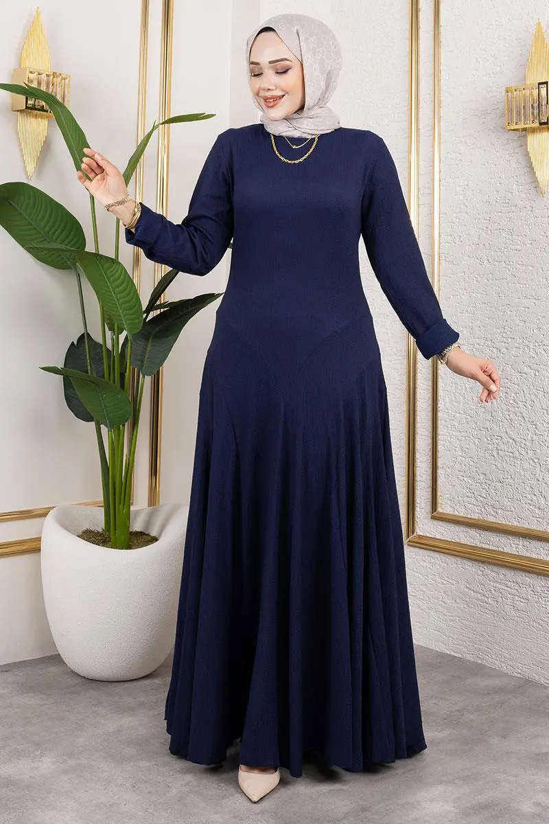 Volan Detaylı Bürümcük Elbise-detail