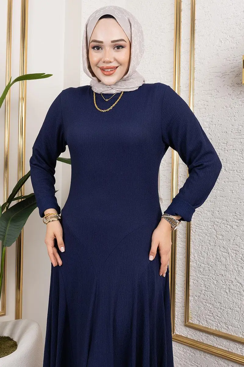 Volan Detaylı Bürümcük Elbise-detail