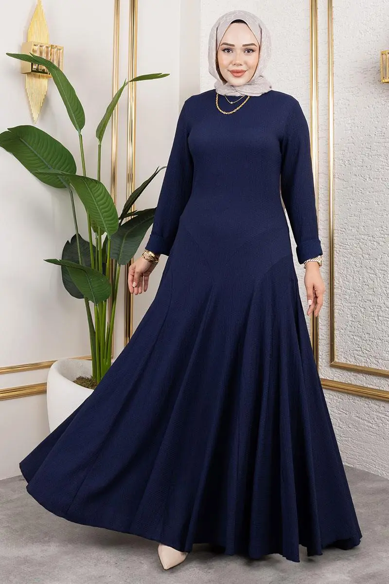 Volan Detaylı Bürümcük Elbise