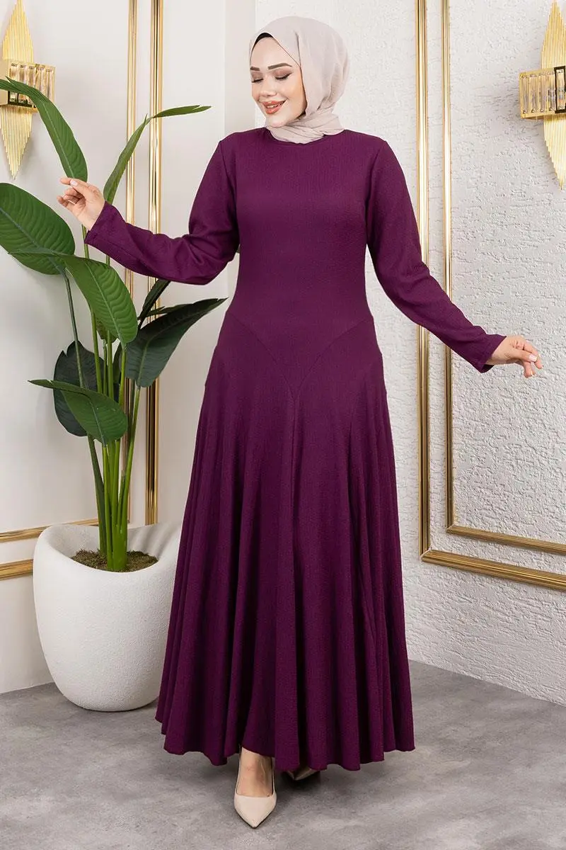 Volan Detaylı Bürümcük Elbise-detail