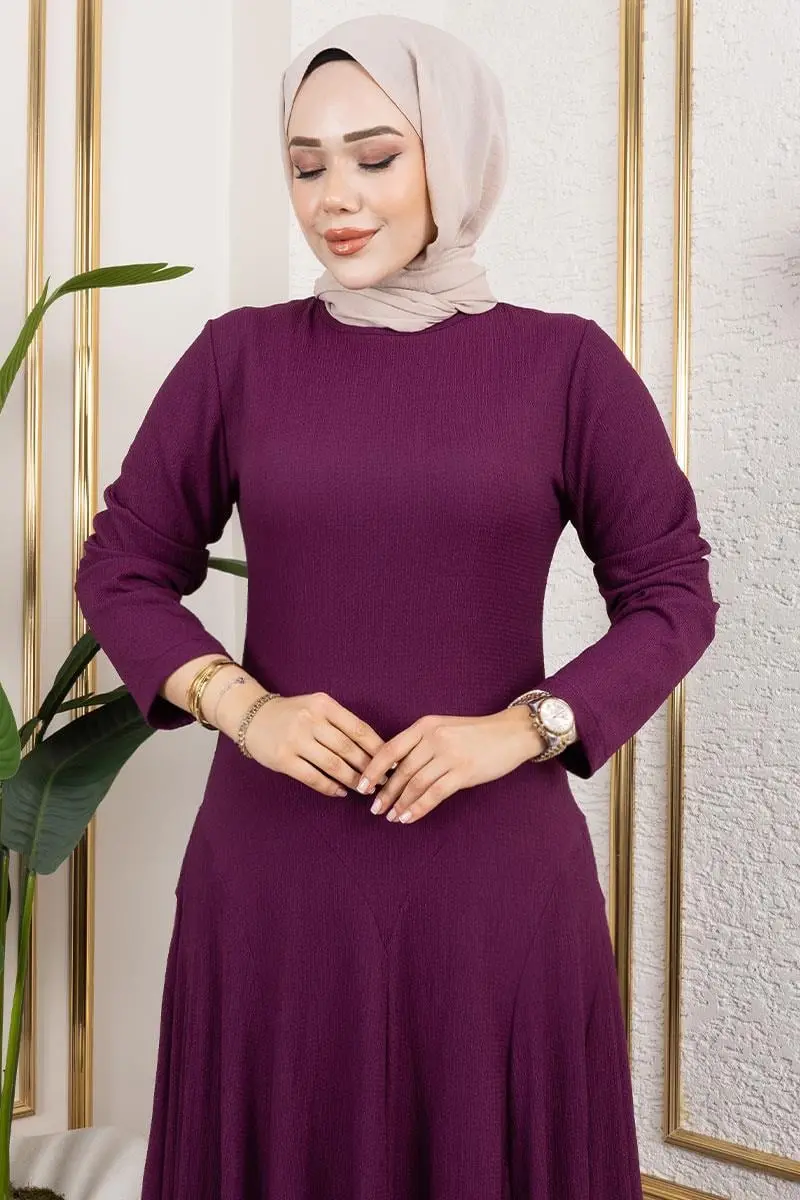 Volan Detaylı Bürümcük Elbise-detail