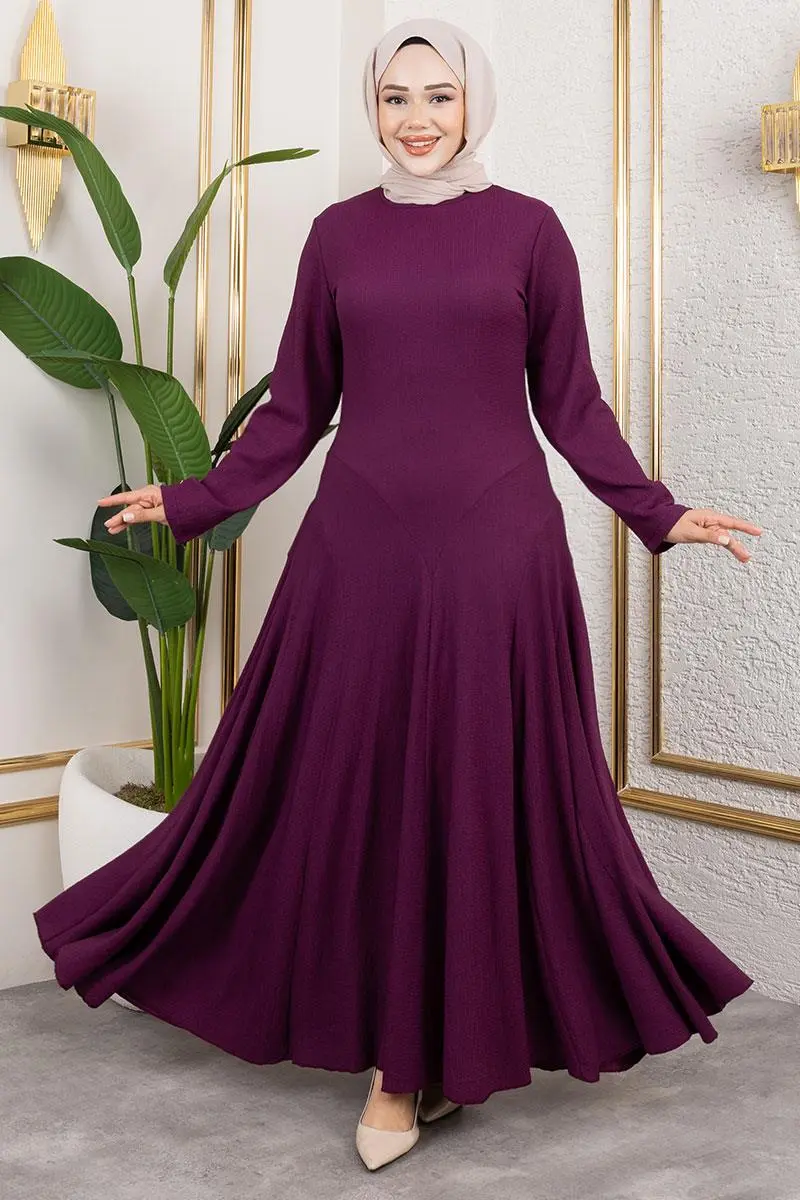 Volan Detaylı Bürümcük Elbise