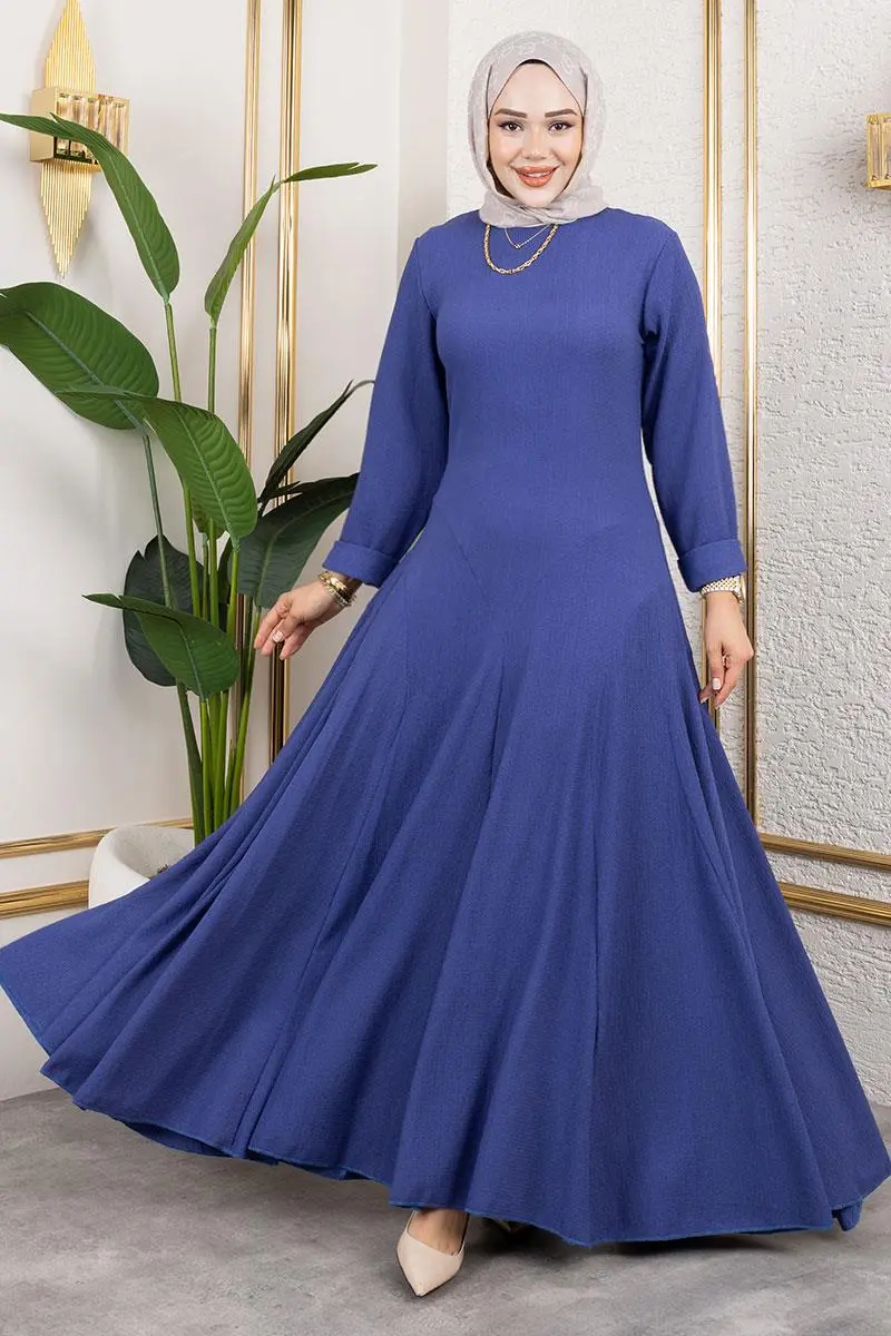 Volan Detaylı Bürümcük Elbise-detail