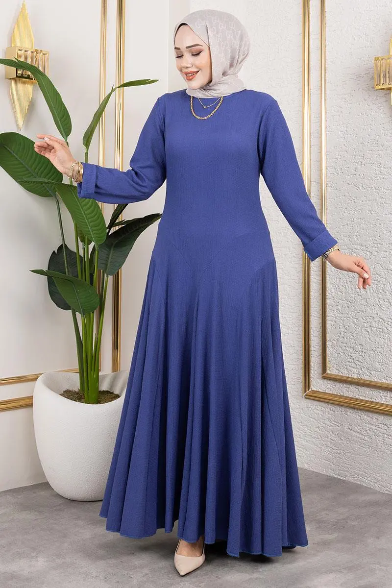 Volan Detaylı Bürümcük Elbise-detail