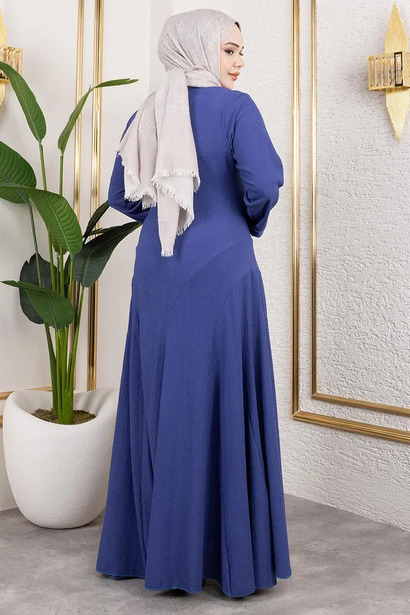 Volan Detaylı Bürümcük Elbise-detail