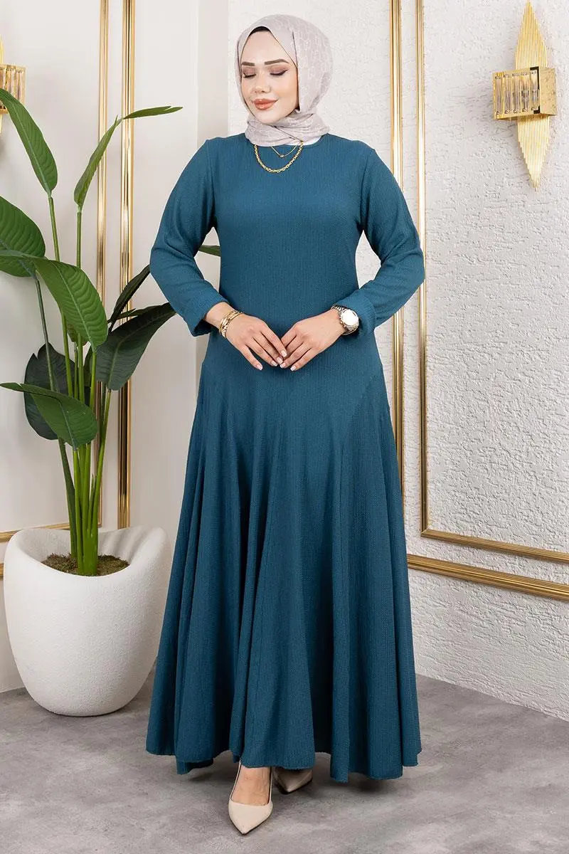 Volan Detaylı Bürümcük Elbise-detail