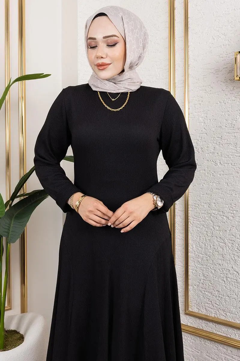 Volan Detaylı Bürümcük Elbise-detail