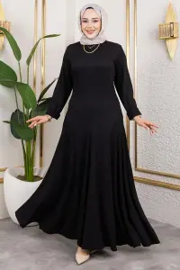 Volan Detaylı Bürümcük Elbise