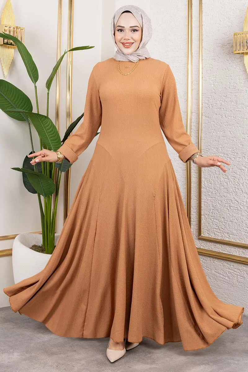 Volan Detaylı Bürümcük Elbise-detail