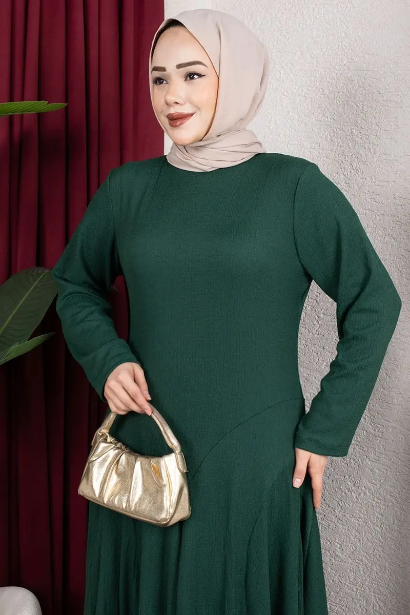 Volan Detaylı Bürümcük Elbise-detail