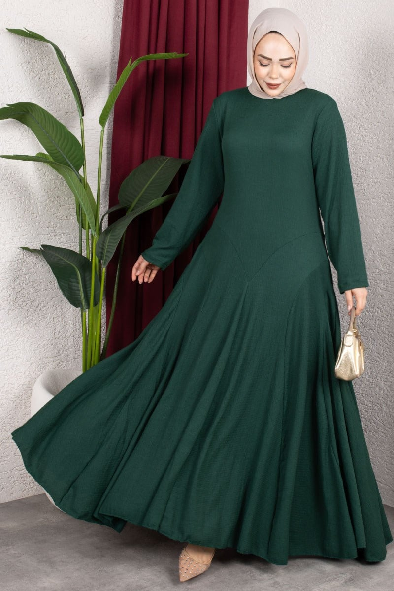 Volan Detaylı Bürümcük Elbise