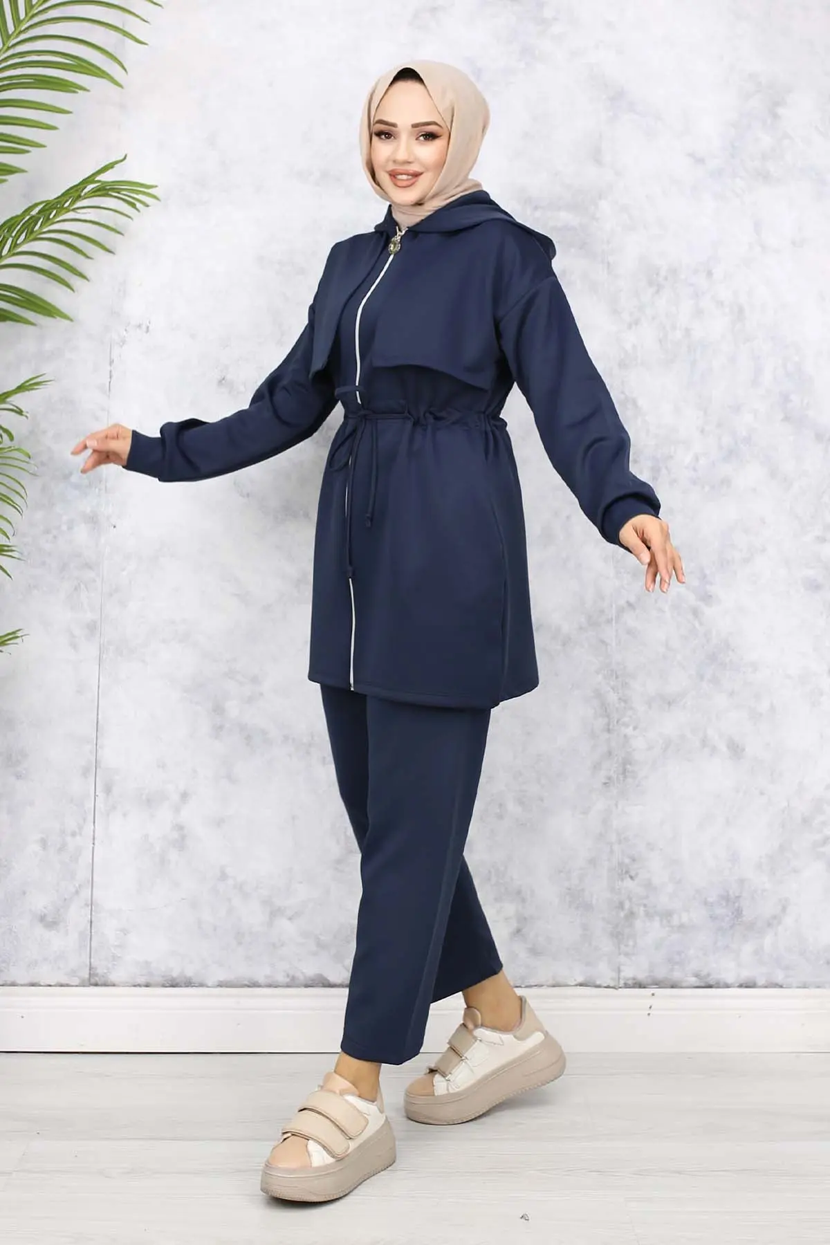 Scuba Double Set With Collar Detail-detail