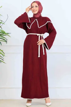 Collar Detailed Knit Dress