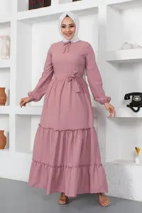 Lace Collar Placket Dress
