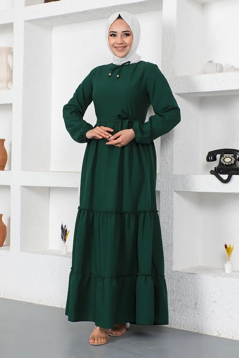 Lace Collar Placket Dress-detail