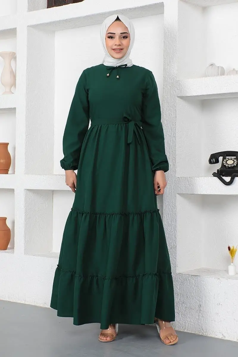 Lace Collar Placket Dress-detail