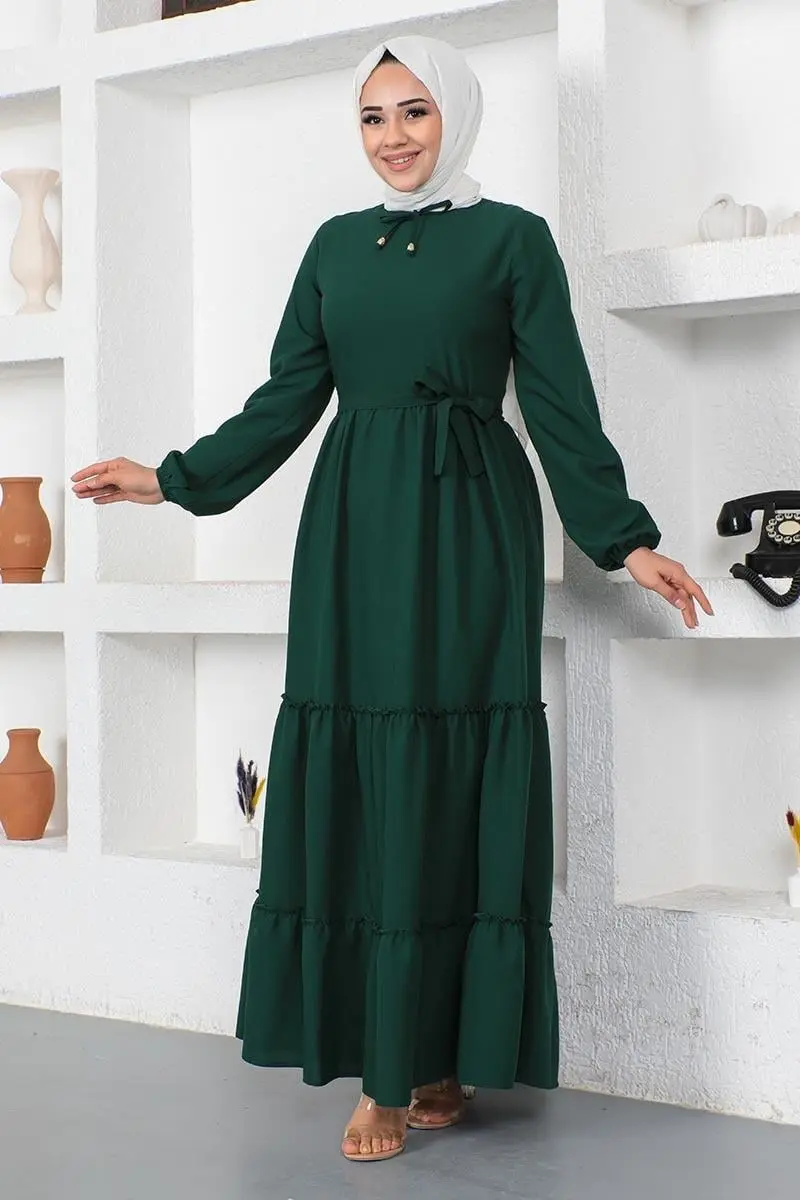 Lace Collar Placket Dress-detail