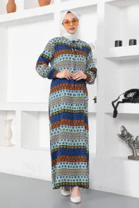 Viscose Dress With Lace Collar