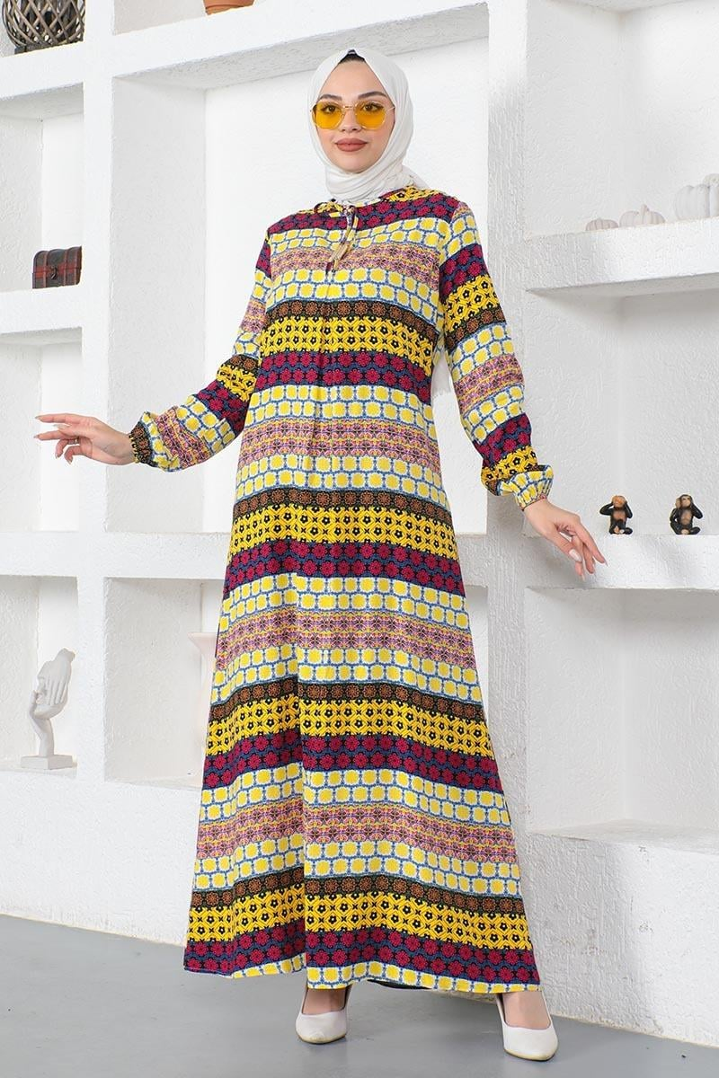 Viscose Dress With Lace Collar