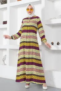 Viscose Dress With Lace Collar