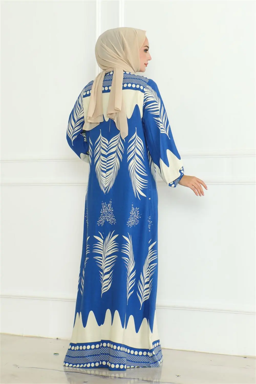 Yakası Bağlamalı Viskon Elbise-detail