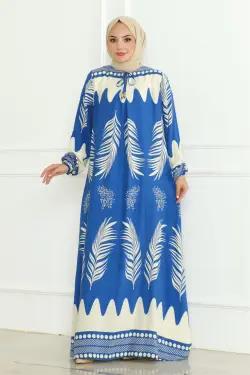 Yakası Bağlamalı Viskon Elbise