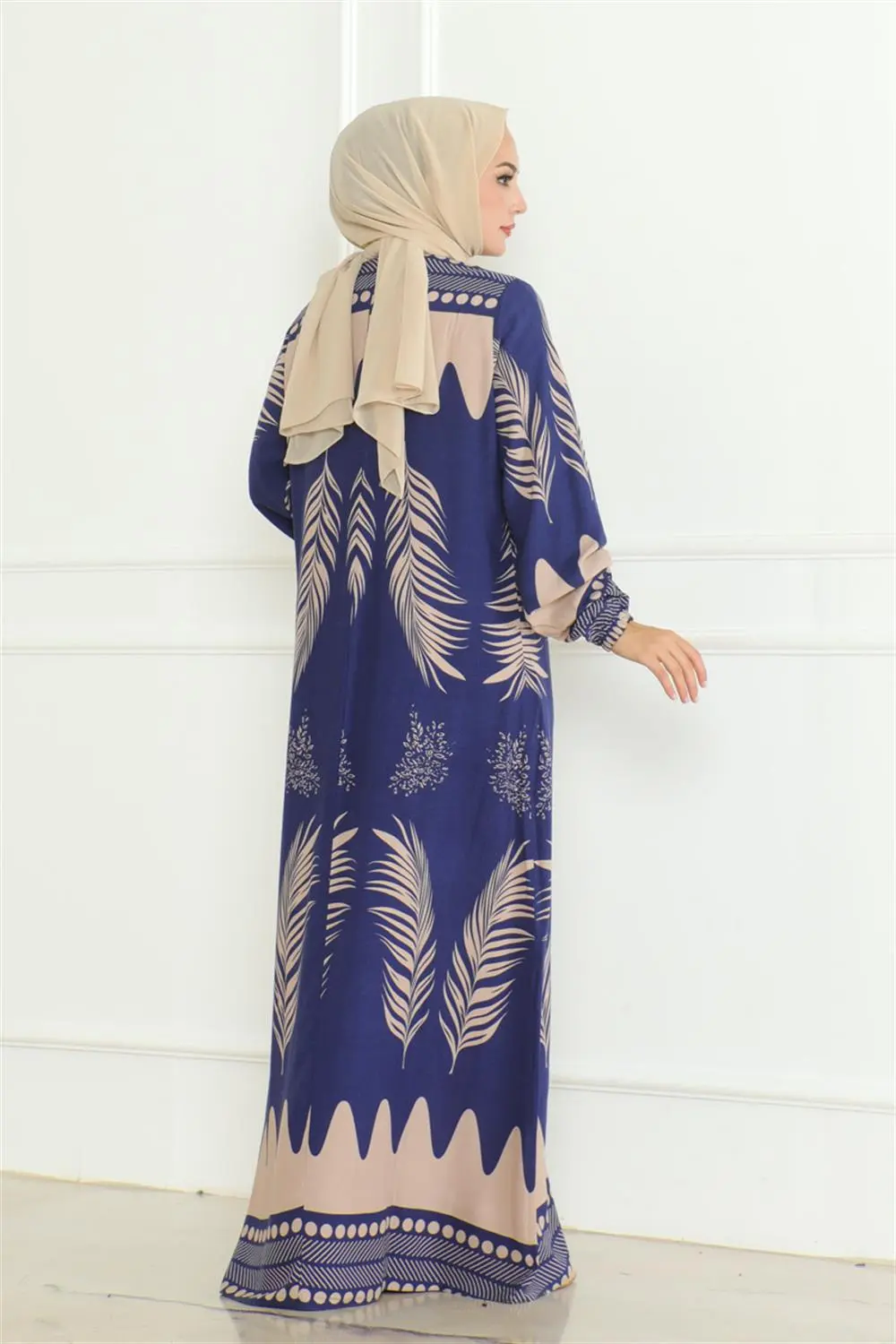 Yakası Bağlamalı Viskon Elbise-detail