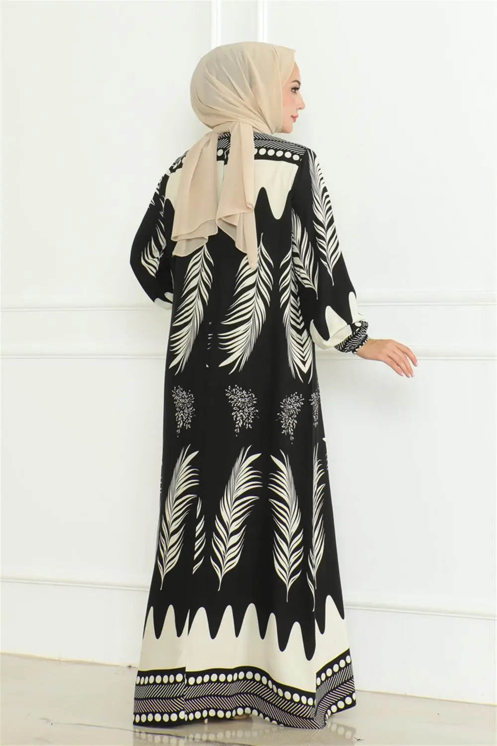 Yakası Bağlamalı Viskon Elbise-detail