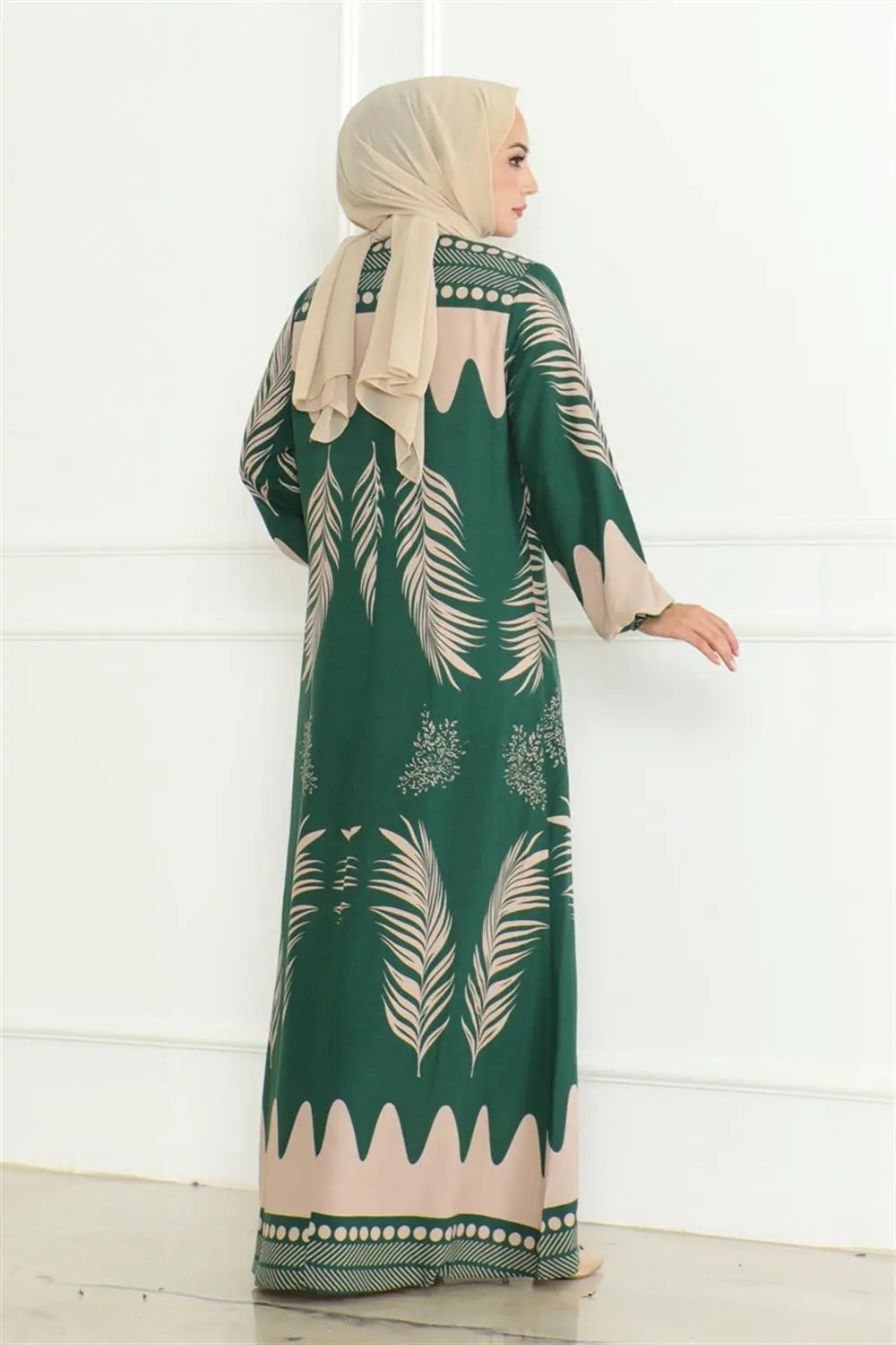 Yakası Bağlamalı Viskon Elbise-detail