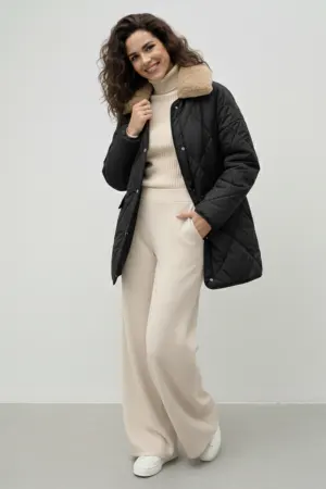 Yakası Kürklü Kapitone Mont