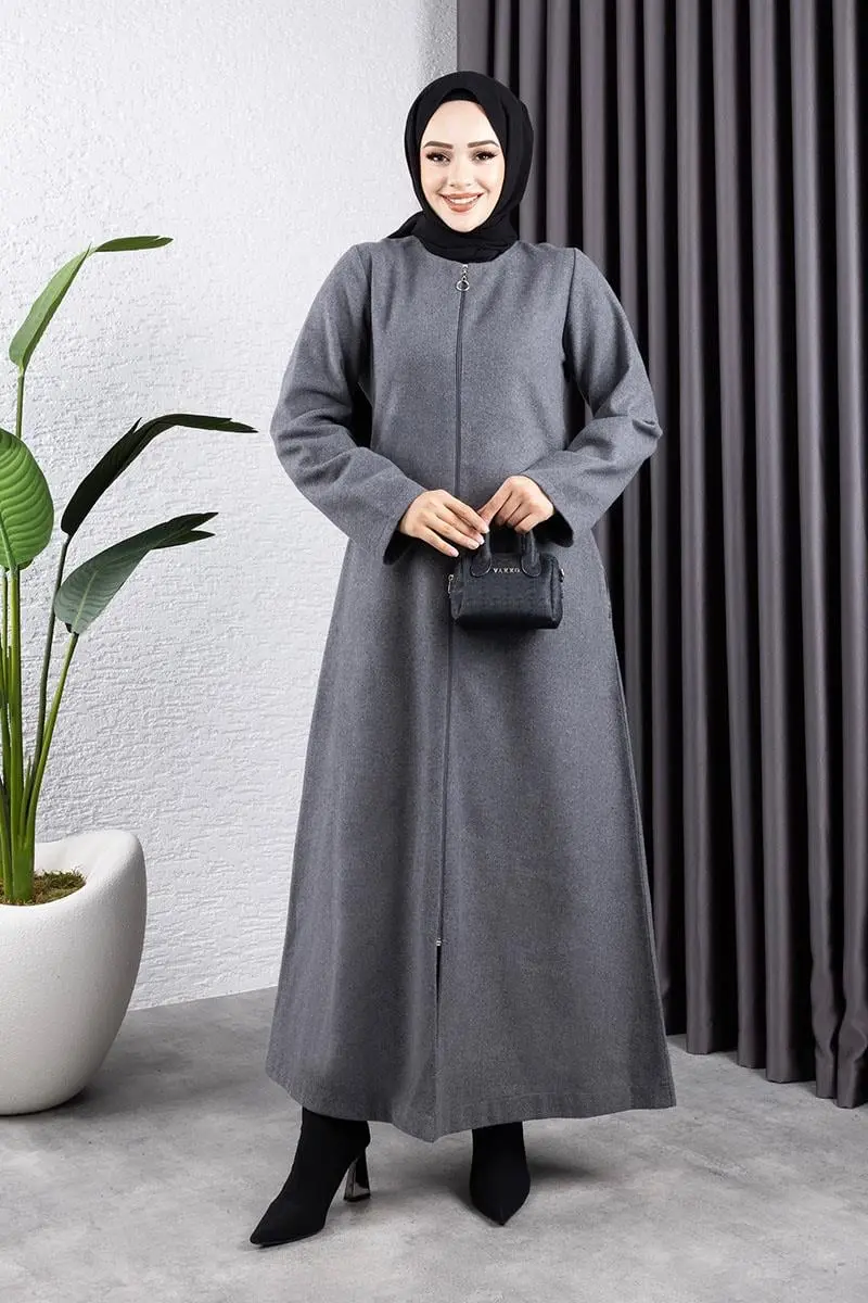 Yakası Kürklü Kaşe Kaban-detail