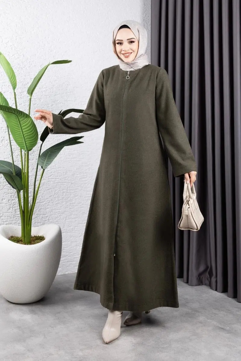 Yakası Kürklü Kaşe Kaban-detail