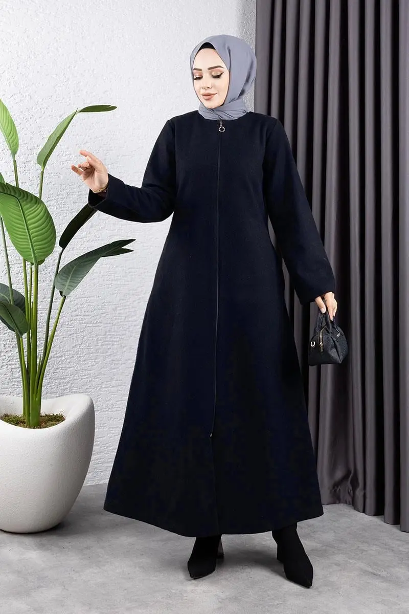 Fur Collared Cashmere Coat-detail