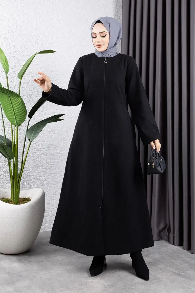 Yakası Kürklü Kaşe Kaban-detail