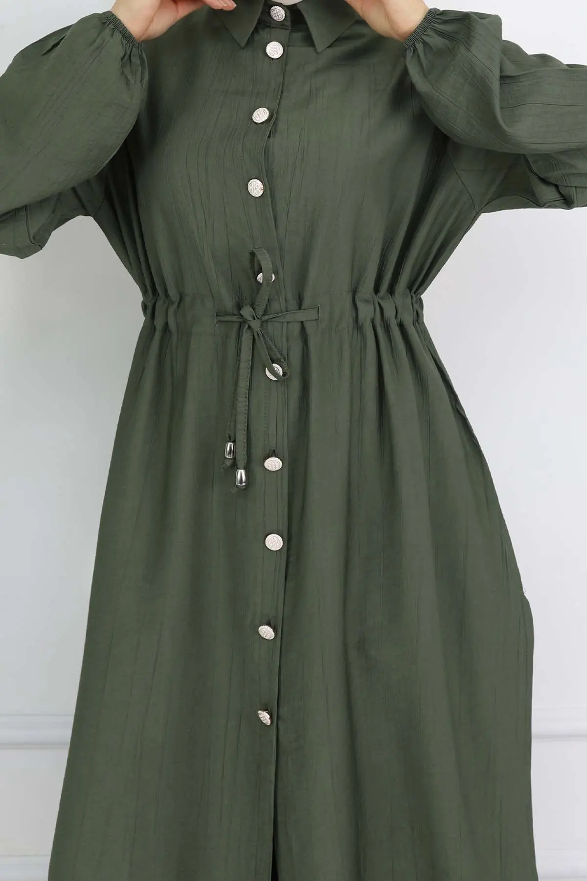 Yandan Yırtmaç Detaylı Tunik Pantolon Takım Haki 4770-detail