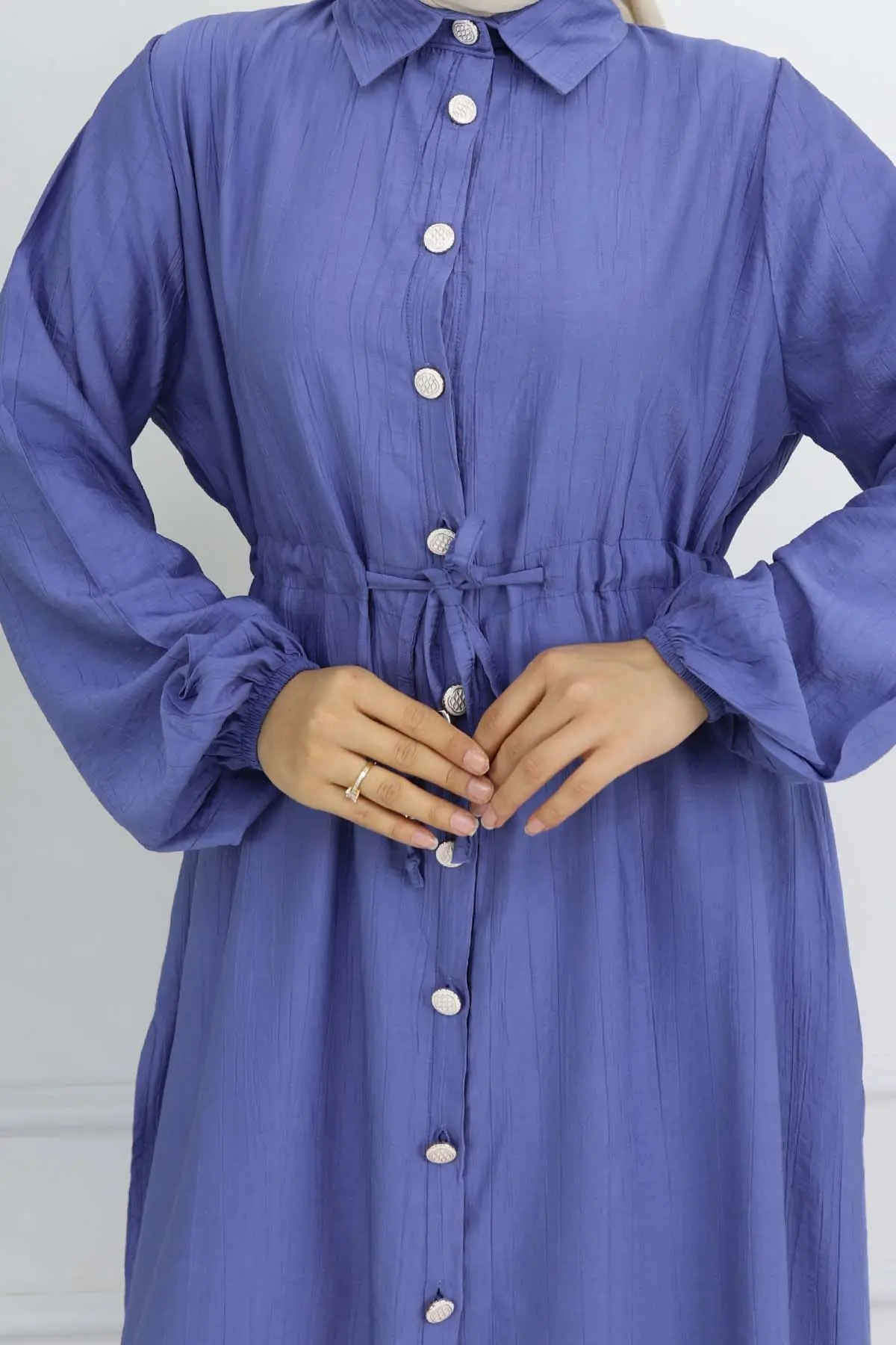 Yandan Yırtmaç Detaylı Tunik Pantolon Takım İndigo 4770-detail