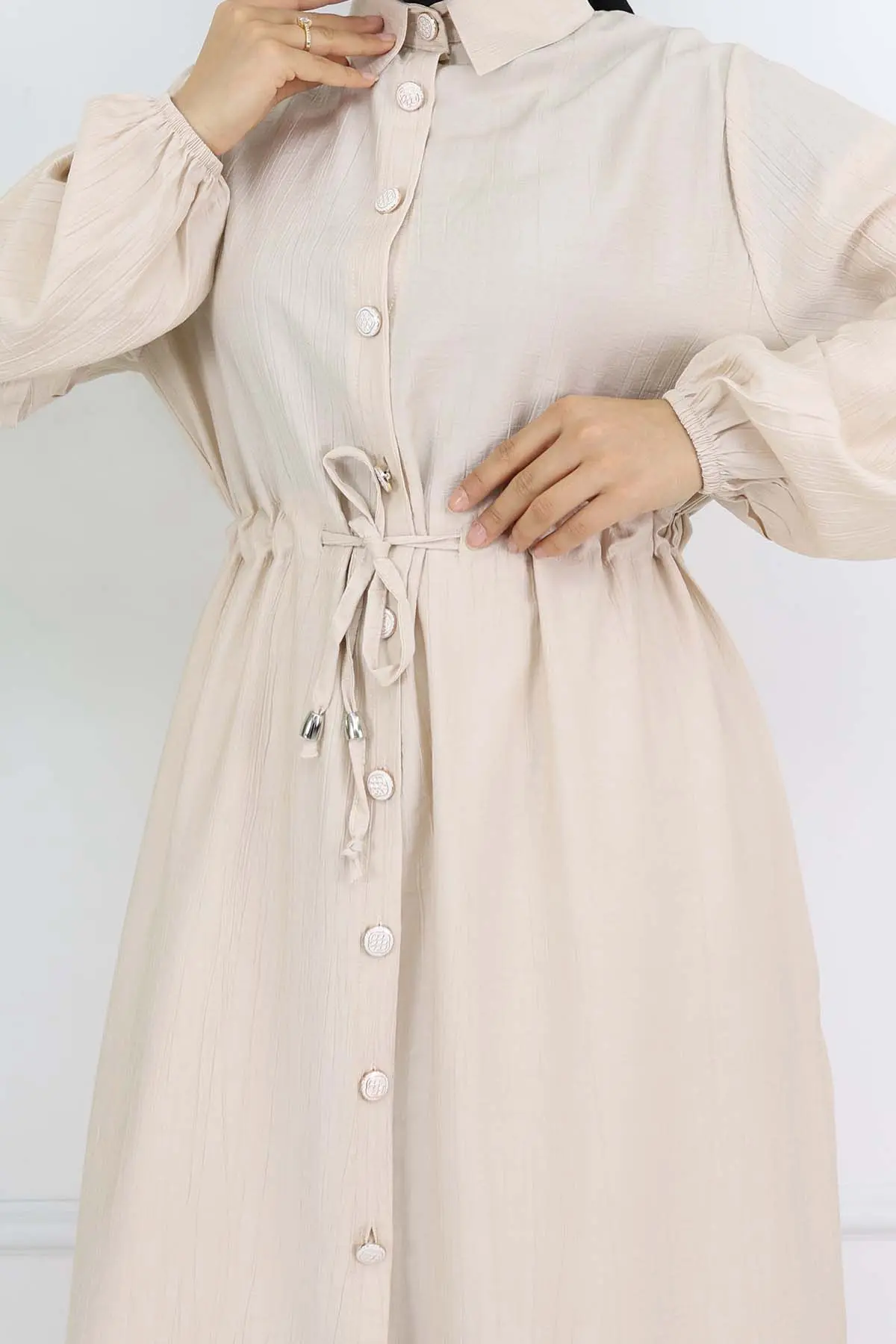 Yandan Yırtmaç Detaylı Tunik Pantolon Takım Taş Rengi 4770-detail